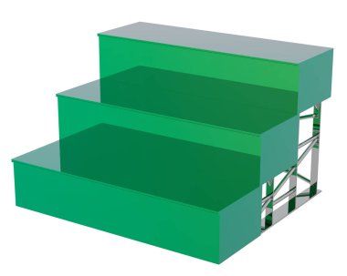 Katmanlı içki rafı beyaz arka planda izole edilmiş.