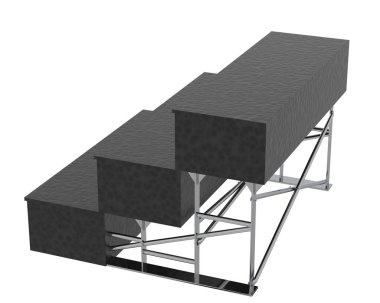 Katmanlı içki rafı beyaz arka planda izole edilmiş.