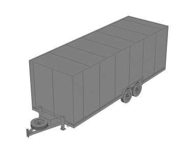 Beyaz arka plan üzerinde izole römork