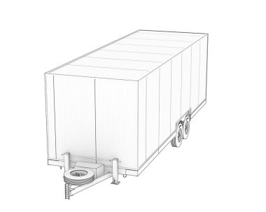 Beyaz arka plan üzerinde izole römork