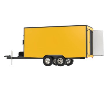 Beyaz arka plan üzerinde izole römork