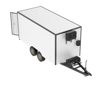 Beyaz arka plan üzerinde izole römork