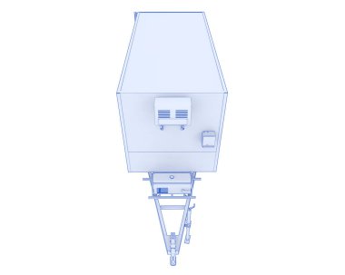 Beyaz arka plan üzerinde izole römork