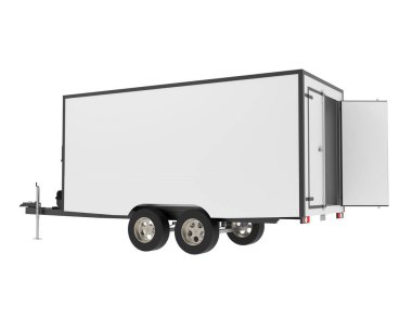 Beyaz arka plan üzerinde izole römork