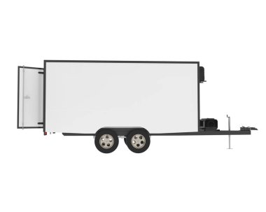 Beyaz arka plan üzerinde izole römork