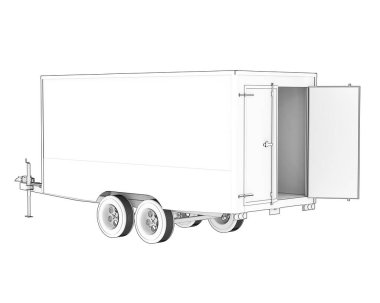 Beyaz arka plan üzerinde izole römork