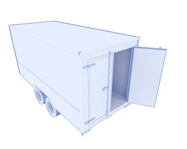 Beyaz arka plan üzerinde izole römork