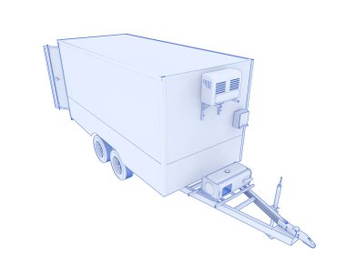 Beyaz arka plan üzerinde izole römork