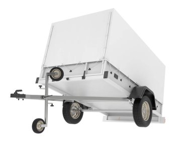 Beyaz arka plan üzerinde izole römork