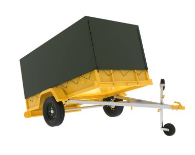 Beyaz arka plan üzerinde izole römork