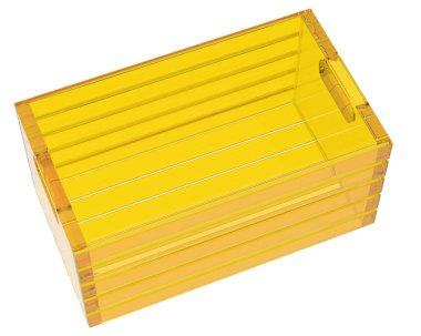 Beyaz arkaplanda izole edilmiş tahtalardan yapılmış modern kutu