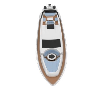 3d yatı beyaz arkaplanda izole edildi
