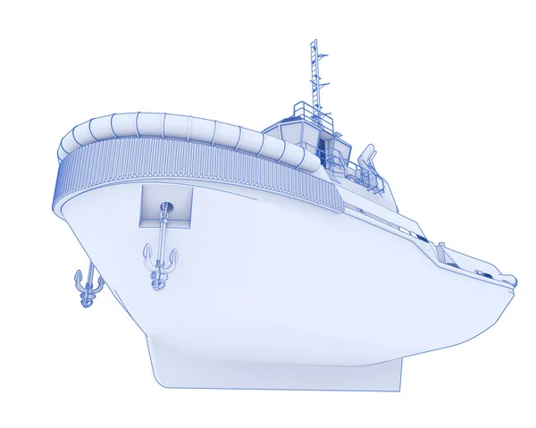 背景に隔離された漁船 3Dレンダリング イラスト — ストック写真
