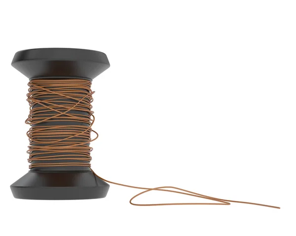 バックグラウンドで隔離された糸のスプール 3Dレンダリング イラスト — ストック写真
