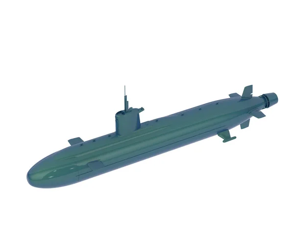 Sottomarino Isolato Sfondo Bianco — Foto Stock