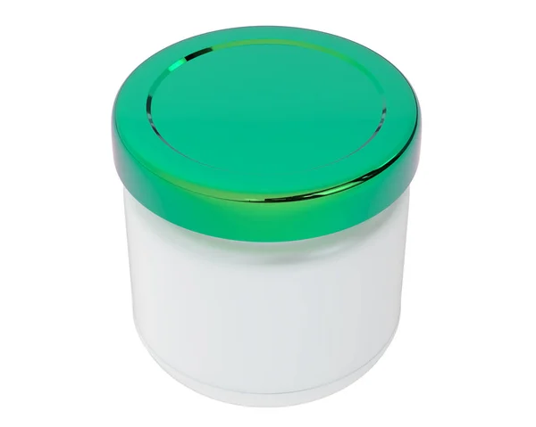 玻璃罐的颜色3D渲染图解 — 图库照片