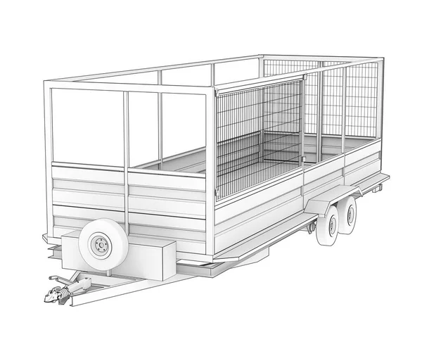 Remolque Del Camión Ilustración Representación Servicio Transporte — Foto de Stock