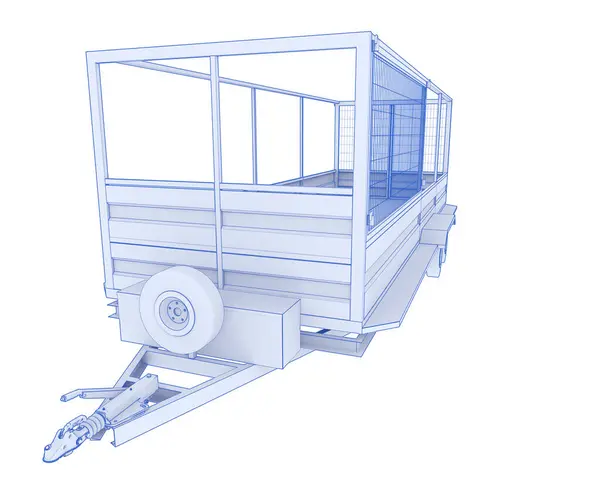 卡车拖曳 3D渲染说明 运输服务 — 图库照片