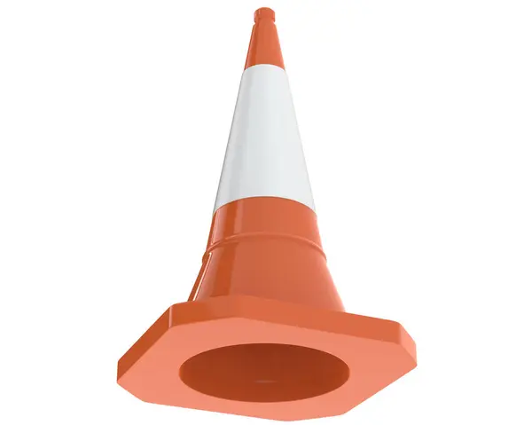 Traffic Warning Cone Isolated White Background — Stock Photo, Image