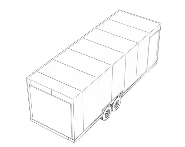 白色背景上孤立的拖车 — 图库照片