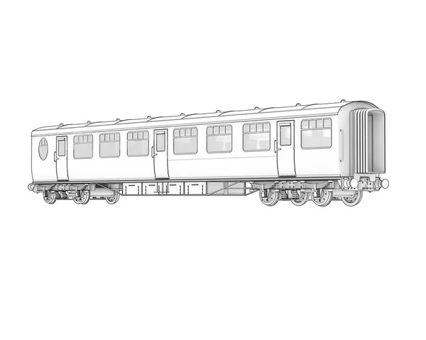 白色背景隔离的火车车厢 — 图库照片