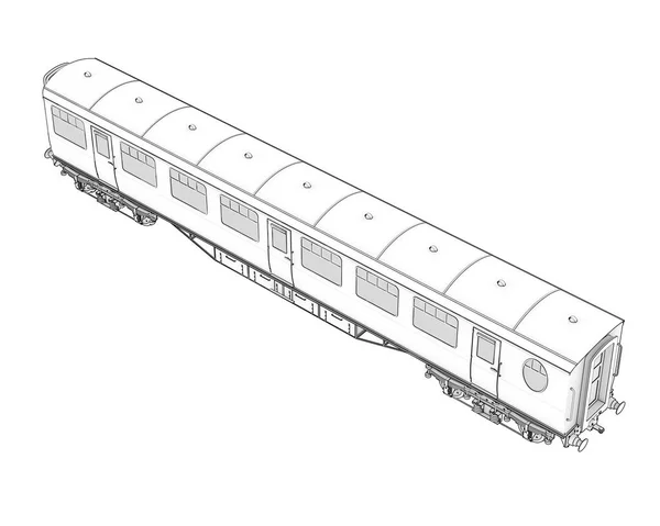 白色背景隔离的火车车厢 — 图库照片