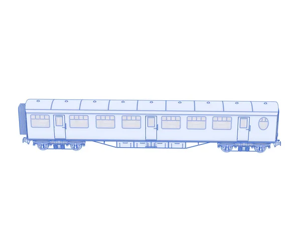 Вагон Поїзд Ізольований Білому Тлі — стокове фото