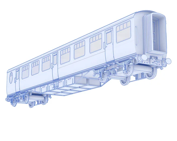 Wagon Kolejowy Izolowany Białym Tle — Zdjęcie stockowe