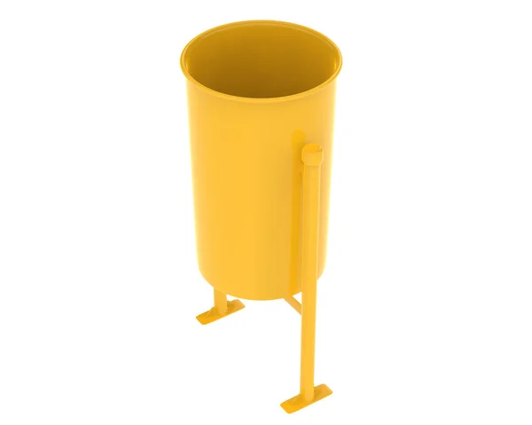Gelbes Modell Des Mülleimers Isoliert Auf Weißem Hintergrund — Stockfoto