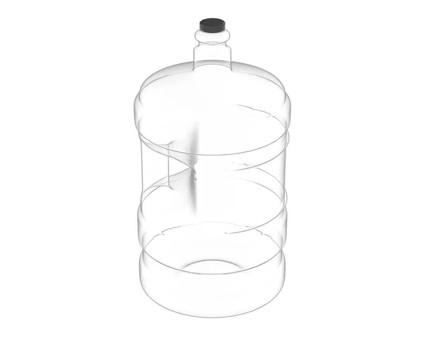 プラスチック水ジャグボトル 現実的なイラスト — ストック写真