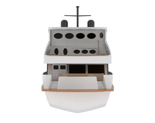 3D型豪华游艇 白色背景隔离 — 图库照片