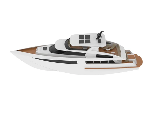 Model Luksusowego Jachtu Izolowane Białym Tle — Zdjęcie stockowe