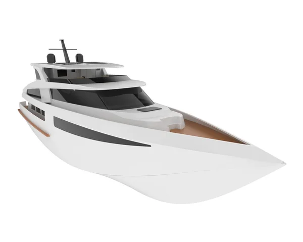 3D型豪华游艇 白色背景隔离 — 图库照片