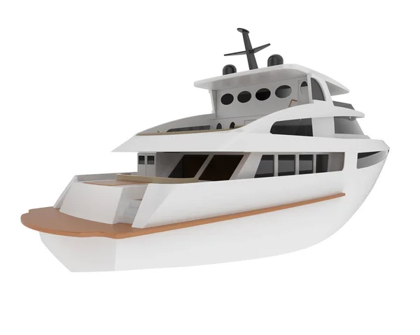 Modell Luxus Jacht Elszigetelt Fehér Háttér — Stock Fotó