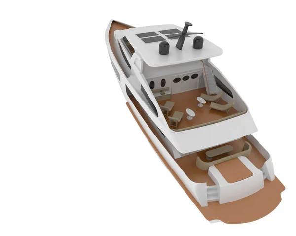 Model Van Luxe Jacht Geïsoleerd Witte Achtergrond — Stockfoto