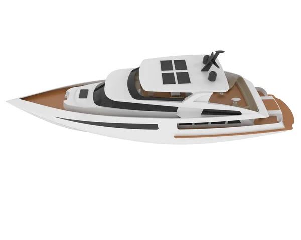 Модель Розкішної Яхти Ізольована Білому Тлі — стокове фото