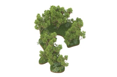 Arka planda çimenlik alandaki palmiye ağaçları izole. 3d görüntüleme - illüstrasyon