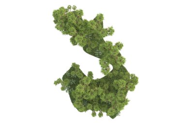 Arka planda çimenlik alandaki palmiye ağaçları izole. 3d görüntüleme - illüstrasyon