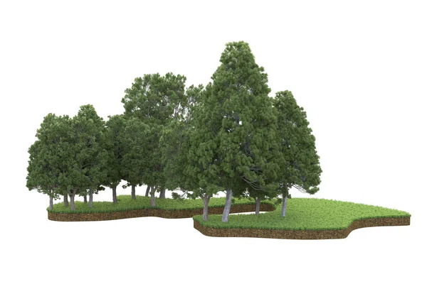 Рендеринг Зеленых Деревьев Белом Фоне — стоковое фото