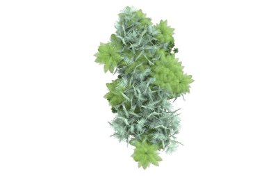 Beyaz arka planda izole edilmiş palmiye ağaçları adası. 3d görüntüleme - illüstrasyon