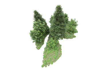 Orman ıssız. Görüntü pankartlar, posterler ya da fotoğraf manipülasyonları için kullanışlı. 3d görüntüleme - illüstrasyon