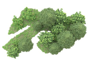 Orman ıssız. Görüntü pankartlar, posterler ya da fotoğraf manipülasyonları için kullanışlı. 3d görüntüleme - illüstrasyon