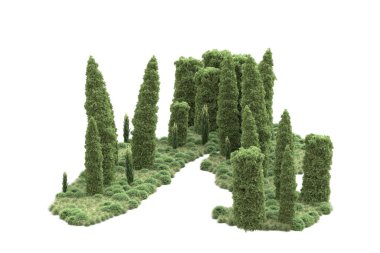 Orman ıssız. Görüntü pankartlar, posterler ya da fotoğraf manipülasyonları için kullanışlı. 3d görüntüleme - illüstrasyon