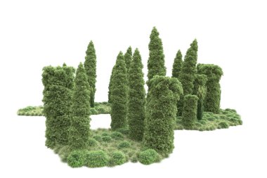 Orman ıssız. Görüntü pankartlar, posterler ya da fotoğraf manipülasyonları için kullanışlı. 3d görüntüleme - illüstrasyon