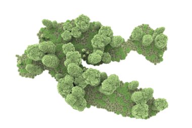 Orman ıssız. Görüntü pankartlar, posterler ya da fotoğraf manipülasyonları için kullanışlı. 3d görüntüleme - illüstrasyon