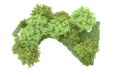 gerçekçi yeşil yaz ağaçları kopyalama alanı için beyaz arkaplan üzerinde izole