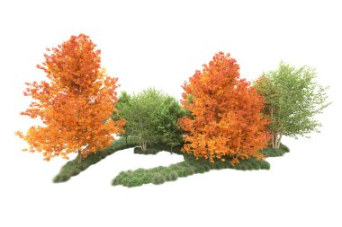 Orman ıssız. Görüntü pankartlar, posterler ya da fotoğraf manipülasyonları için kullanışlı. 3d görüntüleme - illüstrasyon