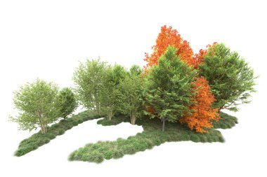 Orman ıssız. Görüntü pankartlar, posterler ya da fotoğraf manipülasyonları için kullanışlı. 3d görüntüleme - illüstrasyon