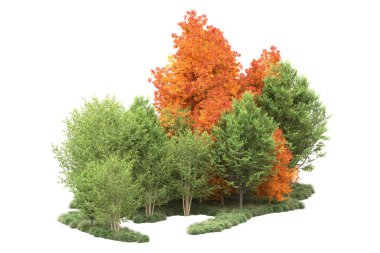 Orman ıssız. Görüntü pankartlar, posterler ya da fotoğraf manipülasyonları için kullanışlı. 3d görüntüleme - illüstrasyon