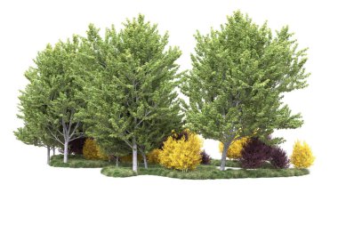 Orman ıssız. Görüntü pankartlar, posterler ya da fotoğraf manipülasyonları için kullanışlı. 3d görüntüleme - illüstrasyon